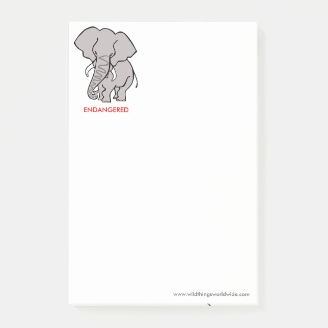 Bloco De Notas ELEPHANT-Conservation legal - Guerreiro da vida se (Frente)