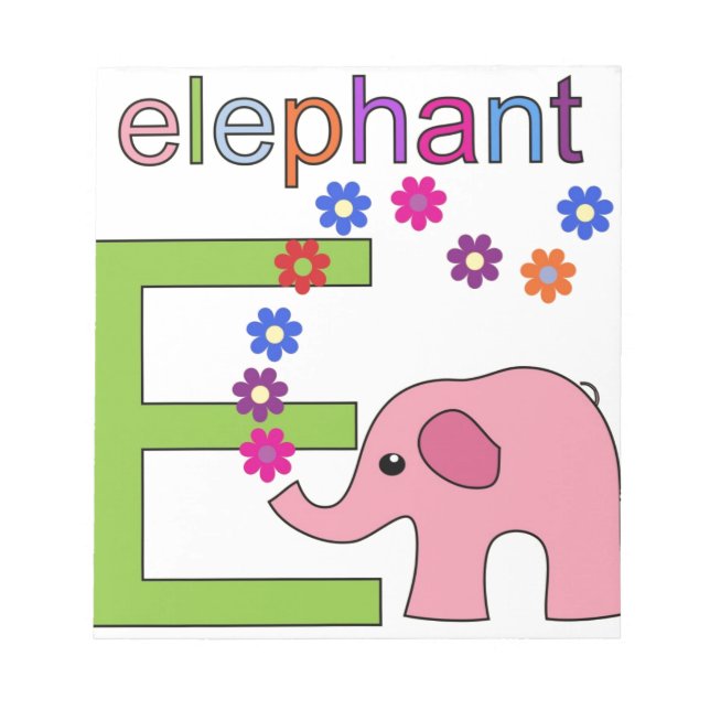 Bloco De Notas Elephant - Letra E (Frente)