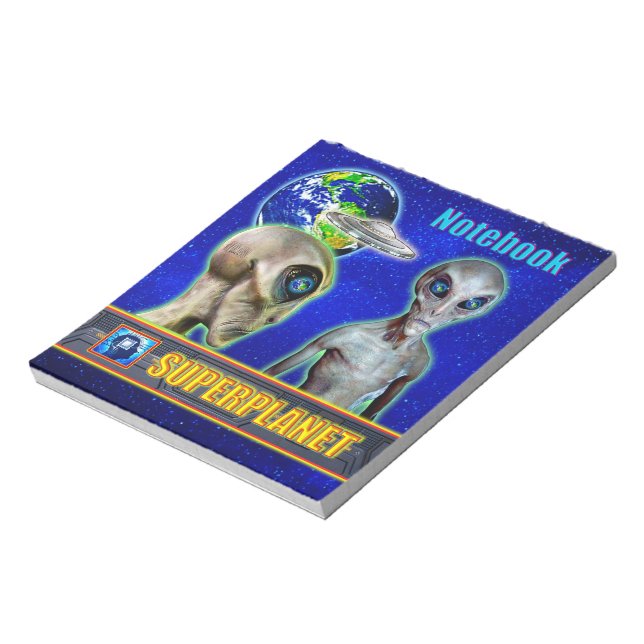 Bloco De Notas ELES JÁ ESTÃO AQUI - design SUPERPLANET (Invertido)