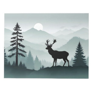Bloco De Notas Elk Wildlife Animal Nature Environment Forest Art