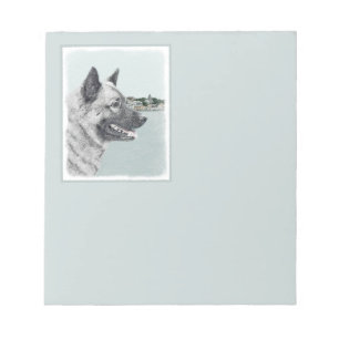 Bloco De Notas Elkhound norueguês na pintura da vila - Arte cani