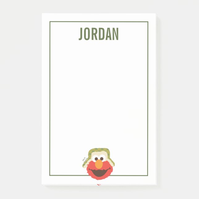 Bloco De Notas Elmo Woodland Face | Adicione seu nome (Frente)