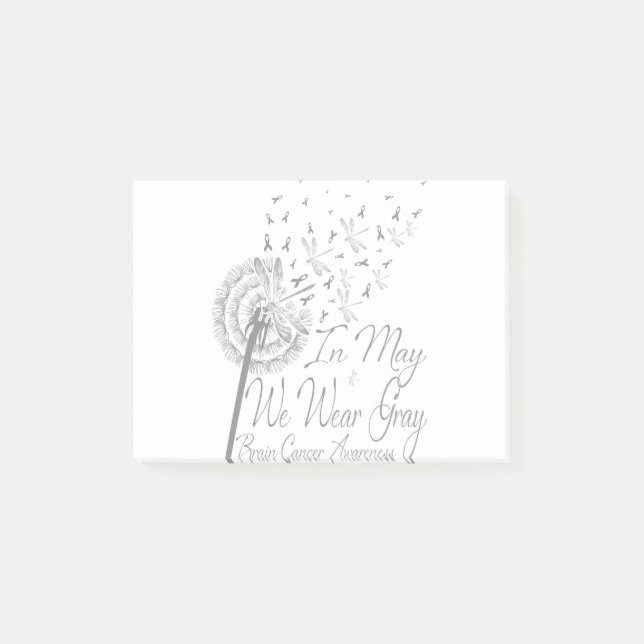 Bloco De Notas Em maio, Vestimos a consciência do Cancer cerebral (Frente)