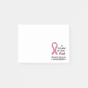 Bloco De Notas Em outubro, vestimos a consciência cor-de-rosa do