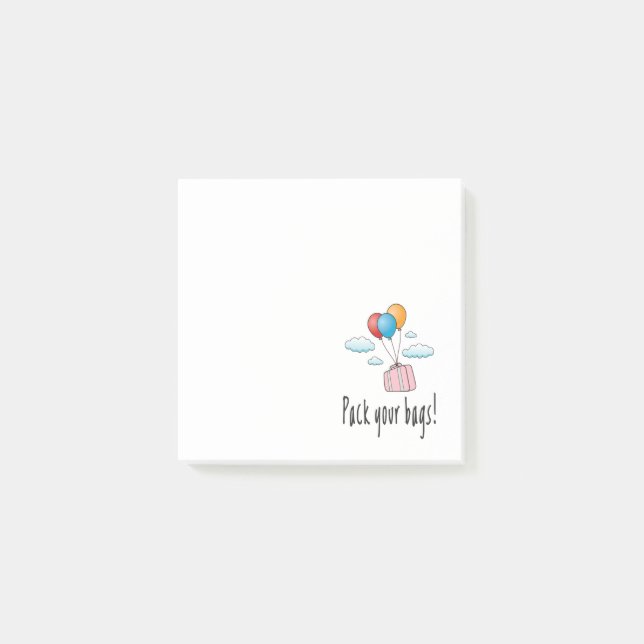 Bloco De Notas Embale suas bolsas e vamos de férias (Frente)