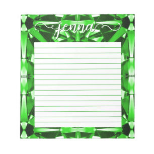 Bloco De Notas Emerald Gemstone Lined Personalizado
