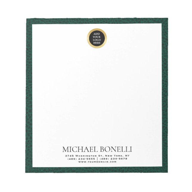 Bloco De Notas Emerald Green Leather Circle (Frente)