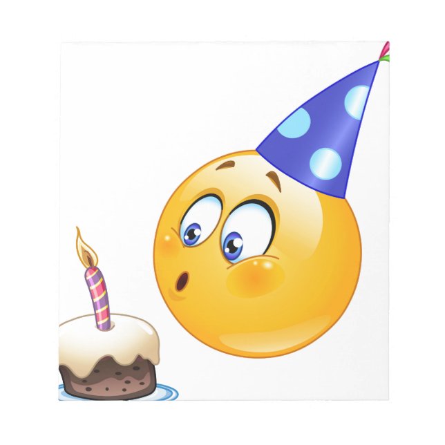 Bloco De Notas emoji de aniversário (Frente)