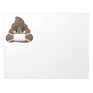Bloco De Notas Emoji De Poop De Máscara Doente