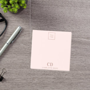 Bloco De Notas Empresa de logotipo comercial de monograma rosa-cl
