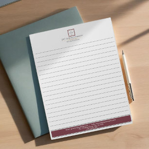 Bloco De Notas Empresa de logotipo de borda vermelha minimalista 