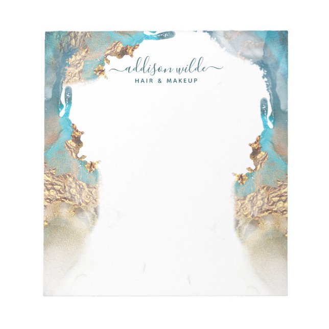 Bloco De Notas Empresa De Tinta Líquida De Arte Moderna Azul E Do (Frente)