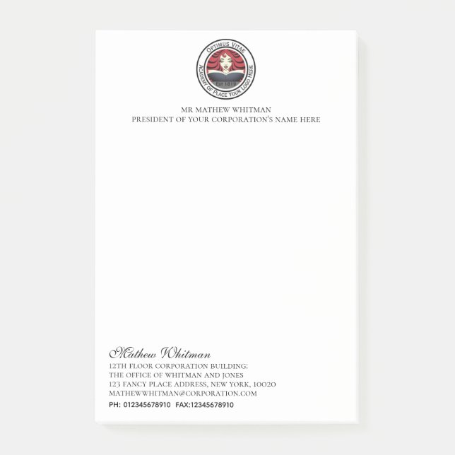 Bloco De Notas Empresa empresarial personalizada (Frente)