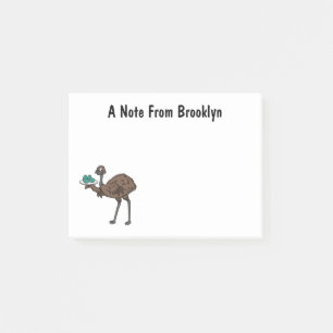 Bloco De Notas Emu com ilustração de desenho animado de ovos