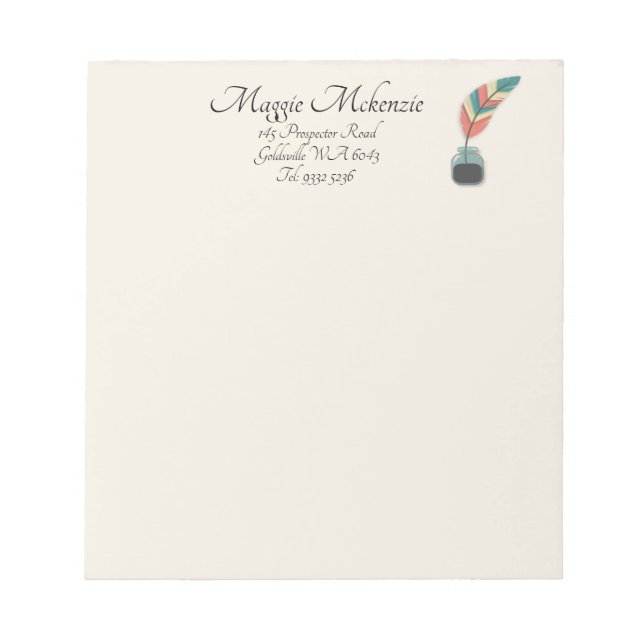 Bloco De Notas Encher um frasco de Tinta (Frente)