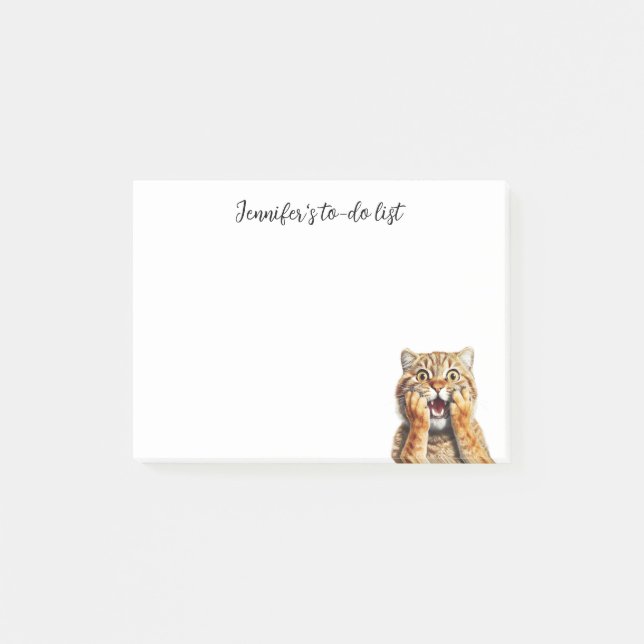 BLOCO DE NOTAS ENCHIDO DE MESA VERMELHA POR GATO COM NOME (Frente)