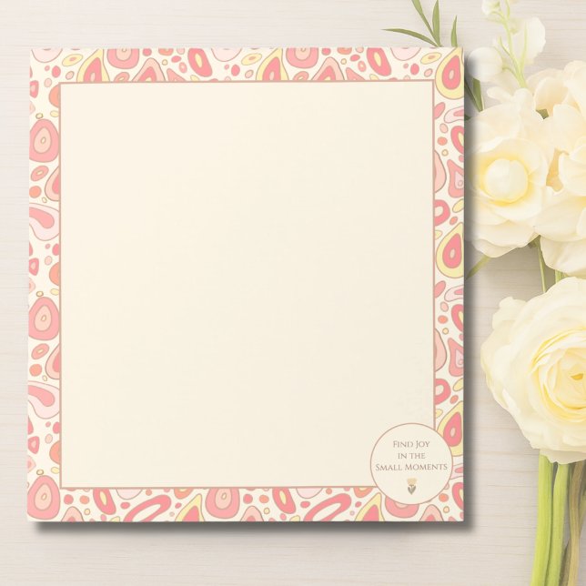 Bloco de Notas Encontre Alegria nos Pequenos Momen (Find Joy in the Small Moments Notepad | Abstract Pastel Stationery)