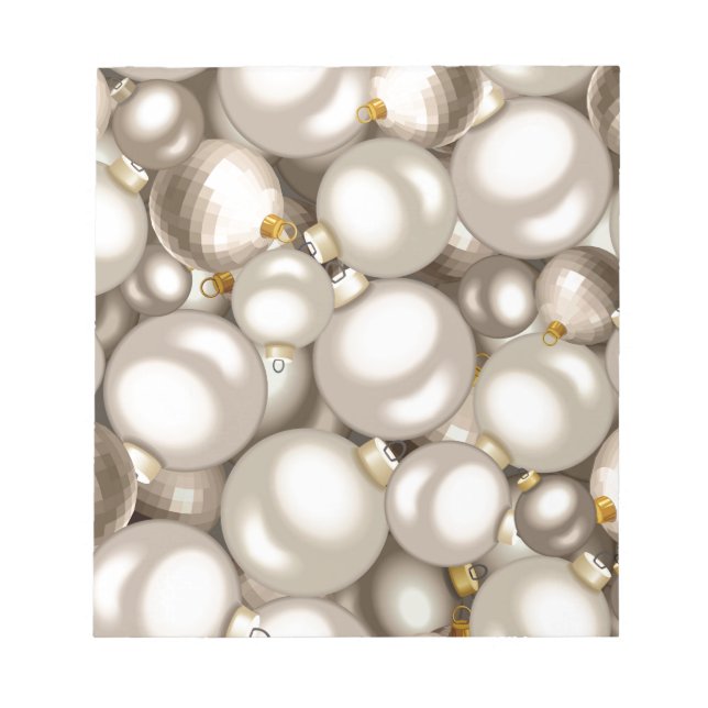 Bloco De Notas enfeites de natal prateados (Frente)