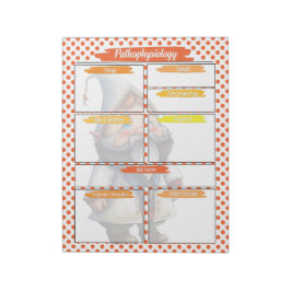Bloco De Notas Enfermagem de Gnomo Laranja - Modelo de Patofisiol