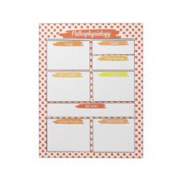 Bloco De Notas Enfermagem Laranja - Modelo de Patofisiologia