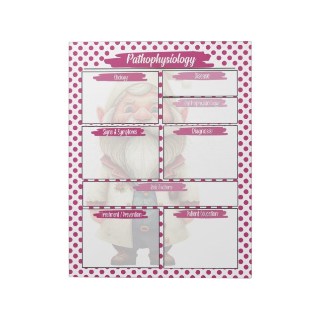 Bloco De Notas Enfermagem Roxa do Dr. Gnome - Temp. Patofisiologi (Invertido)