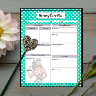 Bloco De Notas Enfermeira Abençoada Pinup_ Nurse Care Plan