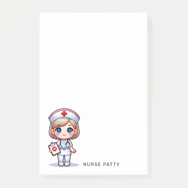 Bloco De Notas Enfermeira de Manga Cute Personalizada (Frente)