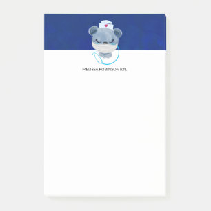 Bloco De Notas Enfermeira de Urso Bonito Vestindo uma Máscara Méd