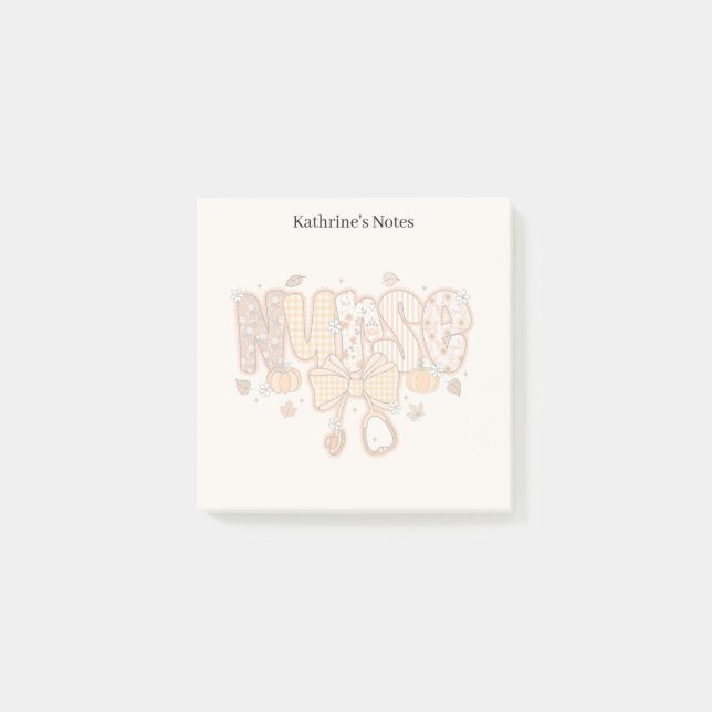 Bloco De Notas Enfermeira Médica Enfermeira de outono (Frente)