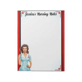 Bloco De Notas Enfermeira Nostálgica Bonita Pinup - Eu Gosto De V