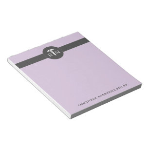 Bloco De Notas Enfermeira Registrada RN Elegante Minimalista Nome