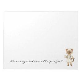 Bloco De Notas Enfermeiro Notepad com Gato Gato Gato Gato Seguran