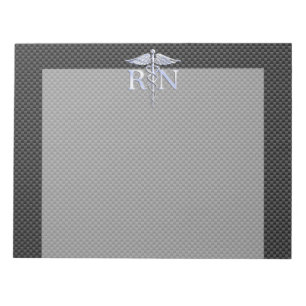 Bloco De Notas Enfermeiro Registrado RN Caduceus Cobra Carbon
