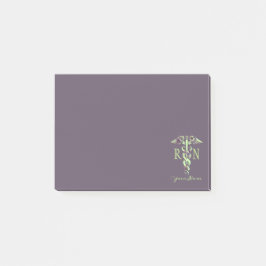 Bloco De Notas Enfermeiro RN Nome Personalizado Mármore Roxo Post