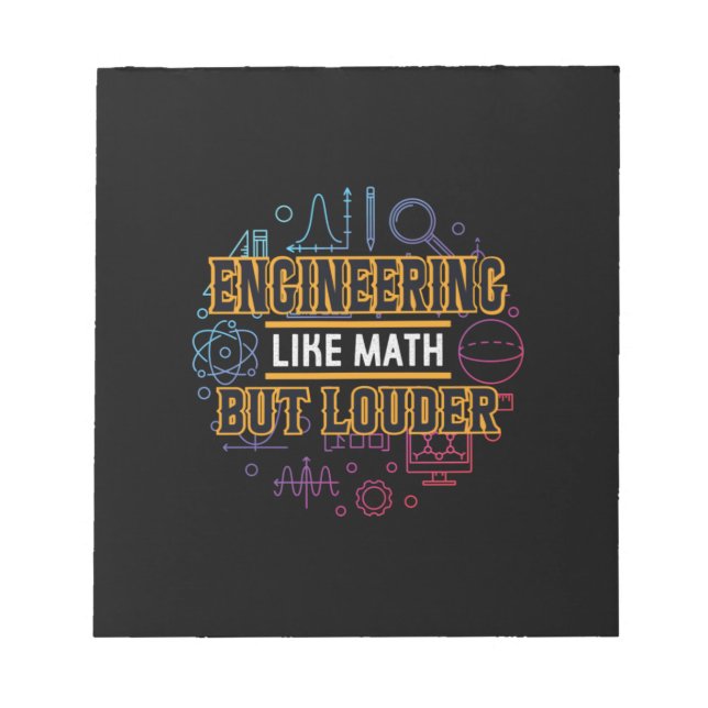 Bloco De Notas Engenheiro Gosta de Engenharia Como Matemática (Frente)