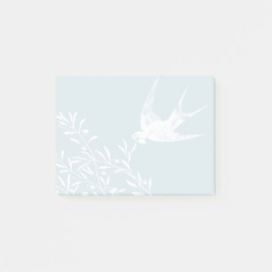 Bloco De Notas Engolir aves voando sobre ramos de oliveira