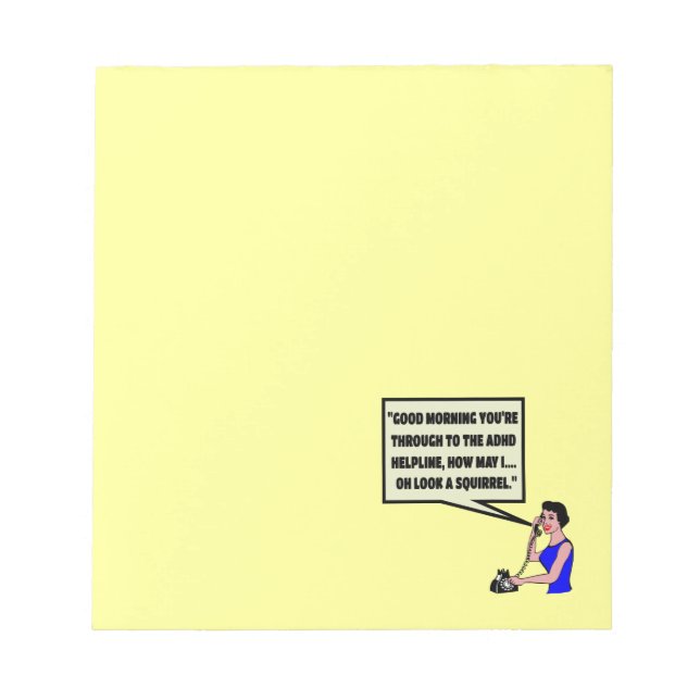 Bloco De Notas Engraçado ADHD (Frente)