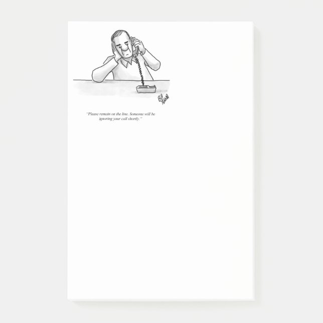 Bloco De Notas Engraçado Atendimento ao Cliente Humor Postar Nota (Frente)