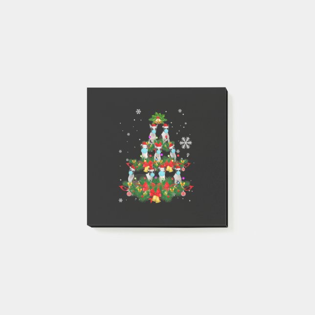 Bloco De Notas Engraçado Boston Terrier Christmas Tree Dog Xmas (Frente)