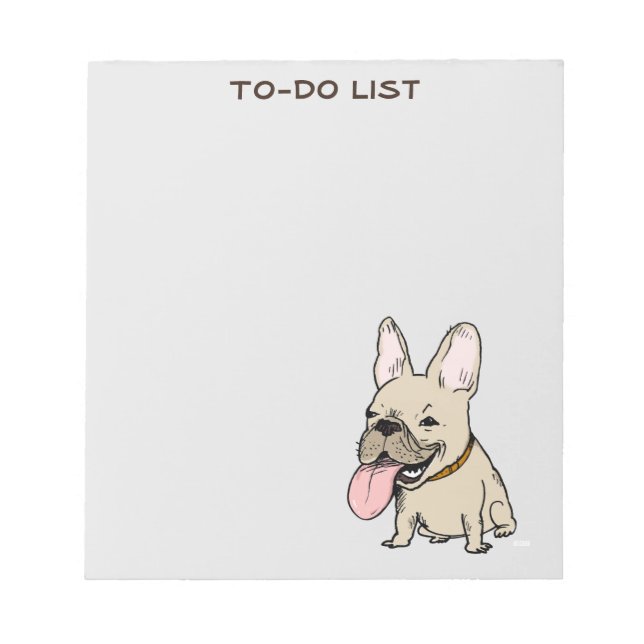 Bloco De Notas Engraçado Bulldog Francês Desenhando Texto Persona (Frente)