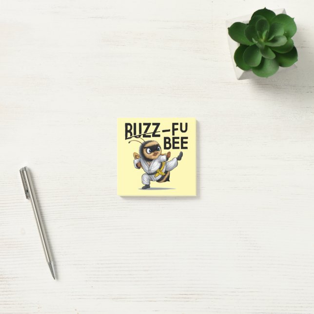 Bloco De Notas Engraçado Buzz-Fu Bee Martial Arts Postar Notas (Escritótio)