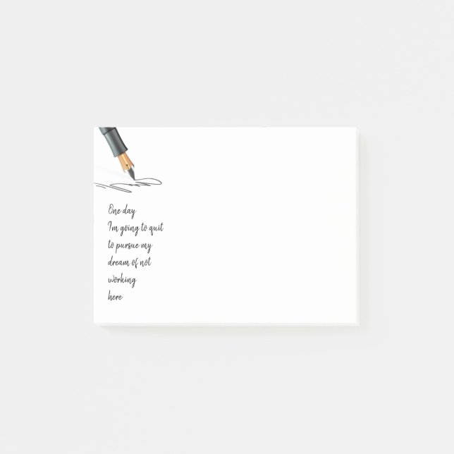 Bloco De Notas Engraçado Citação de Trabalho Saindo (Frente)