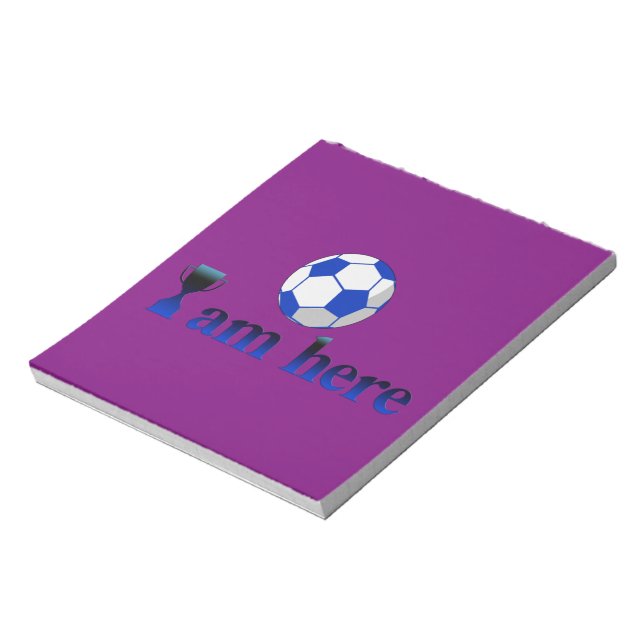 Bloco De Notas Engraçado copo de futebol - Estou aqui (Invertido)
