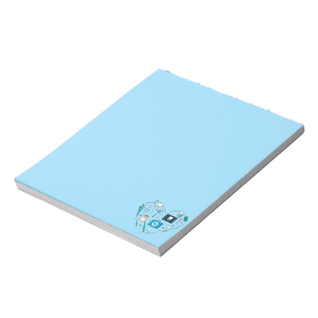 Bloco De Notas Engraçado Dentista Dental Tool Heart (Invertido)