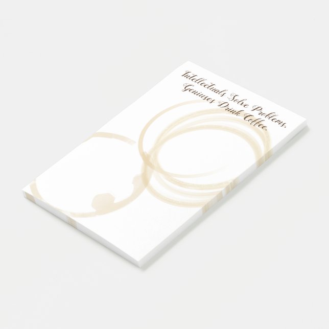 Bloco De Notas Engraçado "Geniuses Bebem Café" Anel de Café (Inclinado)