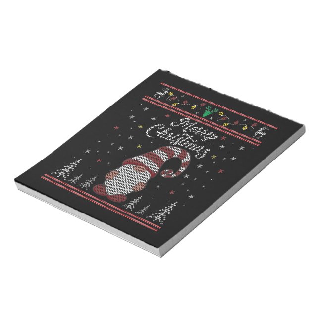 Bloco De Notas Engraçado Gnomo Feliz Natal (Invertido)