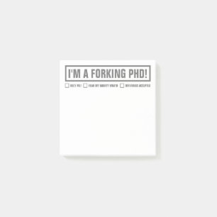 Bloco De Notas Engraçado PhD 3"x3"