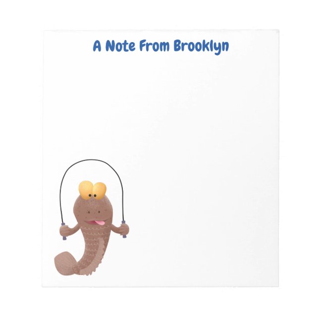 Bloco De Notas Engraçado saltando desenho de peixe (Frente)