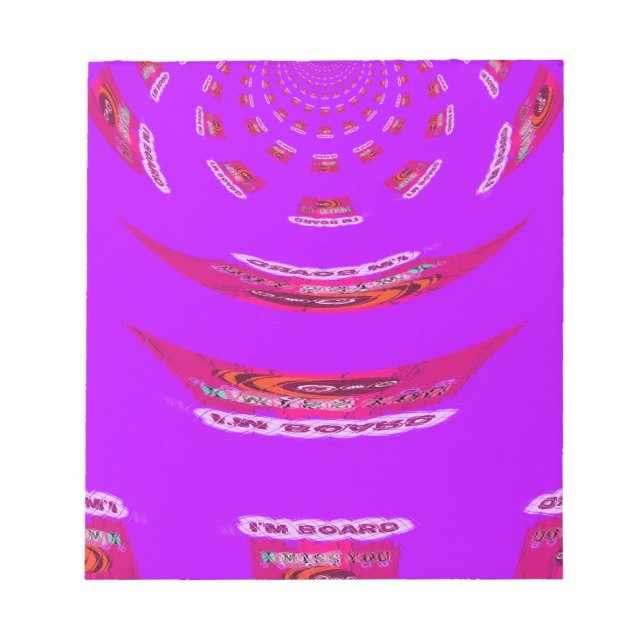 Bloco De Notas Engraçado, sinto sua falta, estou entediado (Frente)