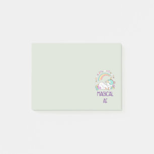 Bloco De Notas Engraçado Unicorn Magical AF com Decoração Girly